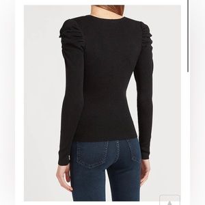 EXPRESS ruched sleeve crew neck sweater